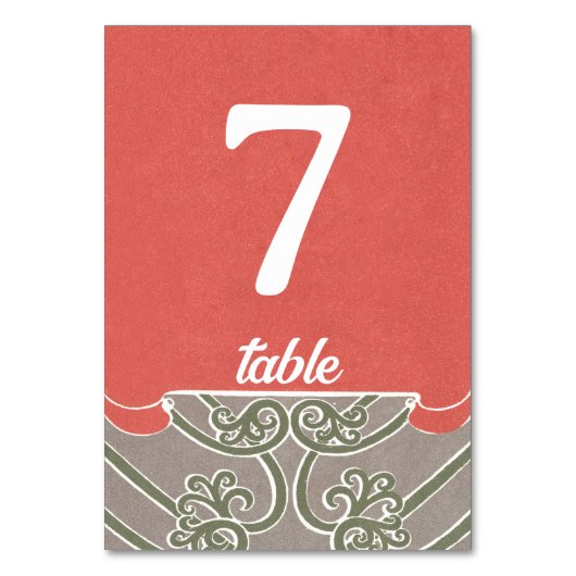 アールヌーボーカラリリーエレガンス テーブルナンバー (正面)