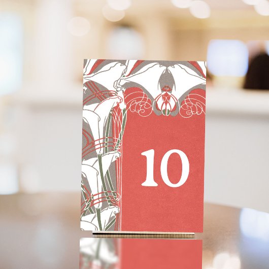 アールヌーボーカラリリーエレガンス テーブルナンバー