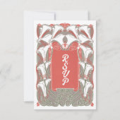 アールヌーボーカラリリーエレガンスQRコードRSVP 出欠カード (裏面)