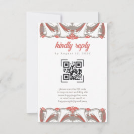 アールヌーボーカラリリーエレガンスQRコードRSVP 出欠カード