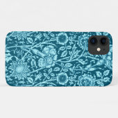 アールヌーボーカーネーションダマスク、インディゴ、スカイブルー Case-Mate iPhoneケース (裏面(横))