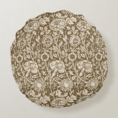 アールヌーボーカーネーションダマスク,トープとクリーム ラウンドクッション (裏面)