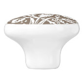 アールヌーボーカーネーションダマスク，トープと白 セラミックノブ (側面)