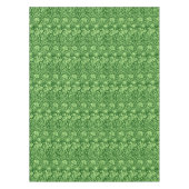 アールヌーボーカーネーションダマスク、フォレストグリーン テーブルクロス (正面)