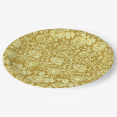 アールヌーボーカーネーションダマスク，マスタードとイエロー ペーパープレート (アングル)