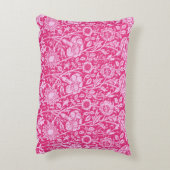 アールヌーボーカーネーション明るい赤紫色ピンク アクセントクッション (裏面(縦))