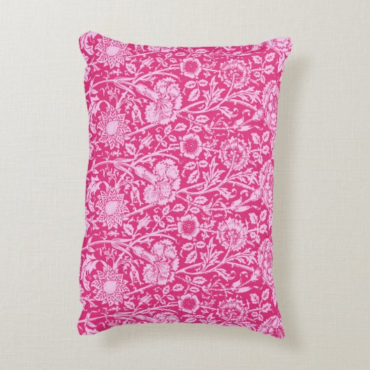 アールヌーボーカーネーション明るい赤紫色ピンク アクセントクッション (裏面(縦))