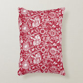 アールヌーボーカーネーション赤と白ダマスク アクセントクッション (正面(垂直))