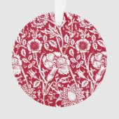 アールヌーボーカーネーション赤と白ダマスク オーナメント (正面)