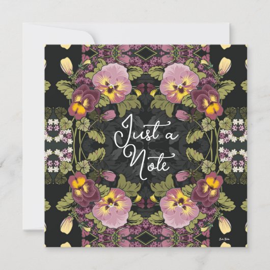 アールヌーボーガーデンオブパンジーヴィンテージフラットカード (正面)