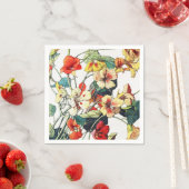 アールヌーボーガーデンナスタジウムフラワーズ スタンダードカクテルナプキン (インサイチュ)