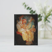 アールヌーボーガールとハープ1903 ポストカード (スタンド正面)