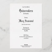 アールヌーボーガールウィズスター輝くクインチェニェラ 箔招待状 (裏面)