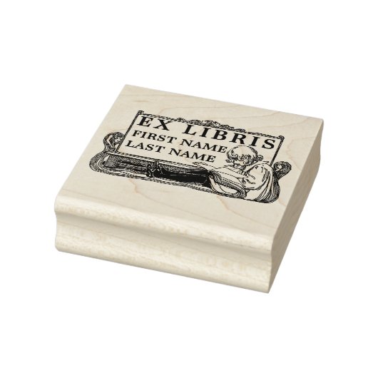 アールヌーボーガール読ズ・ブックEx Librisテンプレート ラバースタンプ (スタンプ)