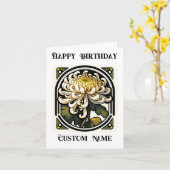 アールヌーボーキク11月誕生花 カード (黄色い花)