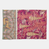 アールヌーボーキツネのキジのフォックスグラブヴェルヌイユ キッチンタオル (横)