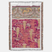 アールヌーボーキツネのキジのフォックスグラブヴェルヌイユ スローブランケット (正面縦)