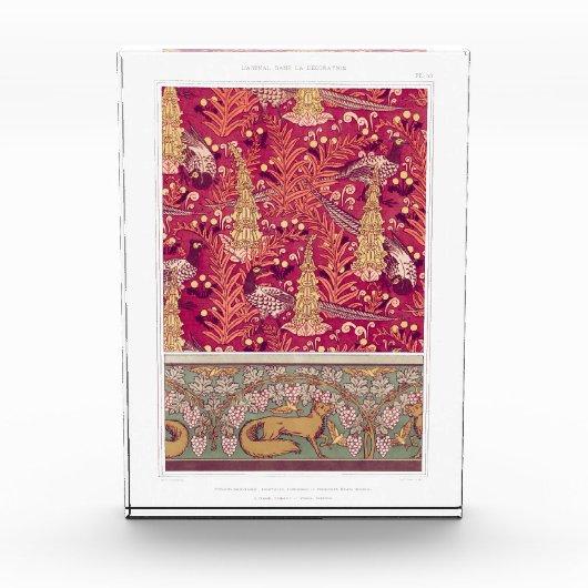 アールヌーボーキツネのキジのフォックスグラブヴェルヌイユ フォトブロック (正面)