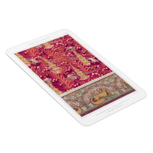 アールヌーボーキツネのキジのフォックスグラブヴェルヌイユ マグネット (右側)