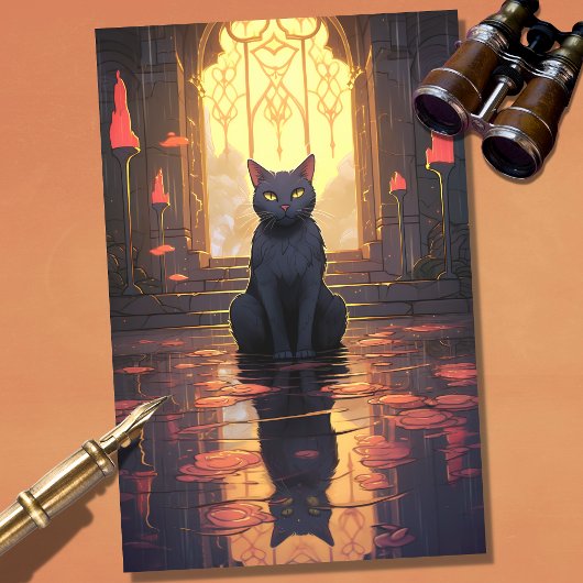 アールヌーボーキャット1デクページ紙 薄葉紙