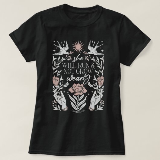 アールヌーボーキリスト教信仰聖書聖句 Tシャツ (デザイン正面)