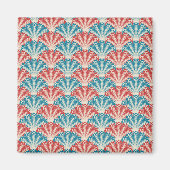 アールヌーボークジャクの羽模様 マグネット (正面)