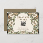 アールヌーボークラシックフローラ結婚の応答カード 出欠カード (正面/裏面)