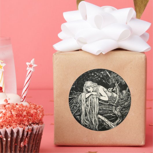 アールヌーボークラシックラウンドステッカー ラウンドシール (パーティー)