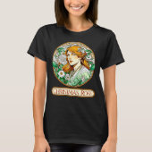 アールヌーボークリスマスバラ女性 Tシャツ (正面)