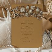 アールヌーボークリームエレガンス結婚ズ 招待状