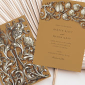 アールヌーボークリームエレガンス結婚ズ 招待状