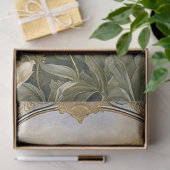 アールヌーボークリームフローラブルーn金ゴールドエフェメラ2A 薄葉紙 (ギフト)