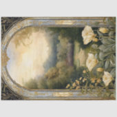 アールヌーボークリームフローラブルーn金ゴールドエフェメラ2A 薄葉紙 (正面)