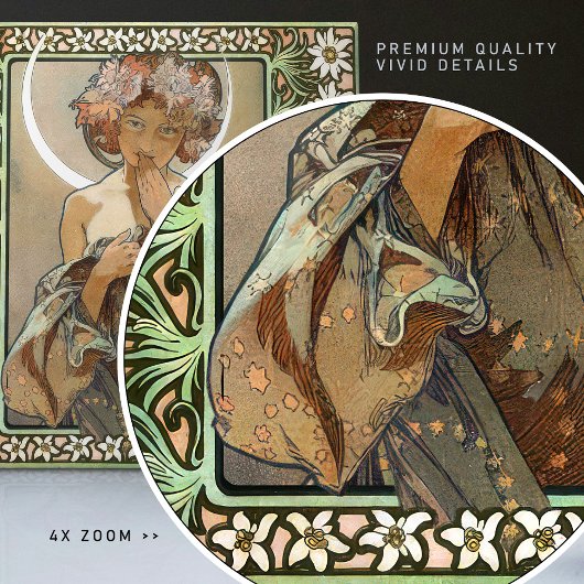 アールヌーボークレアドゥルネミュシャエーデルワイスフラワーズ タイル