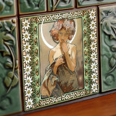 アールヌーボークレアドゥルネミュシャエーデルワイスフラワーズ タイル