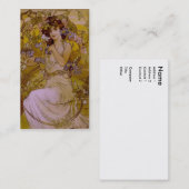 アールヌーボークレマティス付き女性 名刺 (正面/裏面)