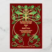 アールヌーボークレーンインバラブッシュ結婚式招待状 箔招待状 (正面)