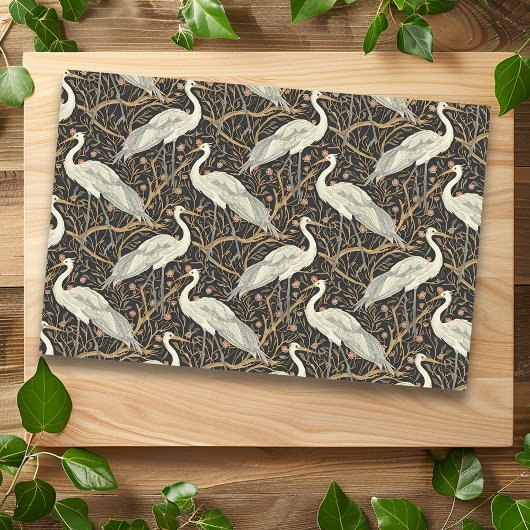 アールヌーボークレーンバードシームレス 薄葉紙