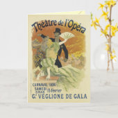 アールヌーボーグリーティングカード – オペラ劇場 カード (黄色い花)