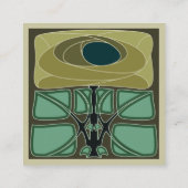 アールヌーボーグリーンクリーム スクエア名刺 (裏面)