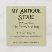 アールヌーボーグリーンクリーム スクエア名刺 (正面)