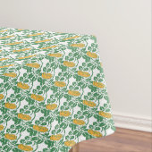 アールヌーボーグリーンバターカップフローラ壁紙 テーブルクロス (インサイチュ)