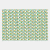 アールヌーボーグリーンバターカップフローラ壁紙 ラッピングペーパーシート (正面2)