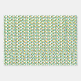 アールヌーボーグリーンバターカップフローラ壁紙 ラッピングペーパーシート