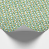 アールヌーボーグリーンバターカップフローラ壁紙 ラッピングペーパー (角)