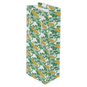 アールヌーボーグリーンバターカップフローラ壁紙 ワインギフトバッグ (正面アングル)