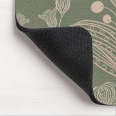 アールヌーボーグリーンパーソナライズされたフローラ マウスパッド (コーナー)