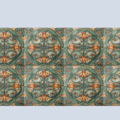 アールヌーボーグリーンフローラモチーフ タイル