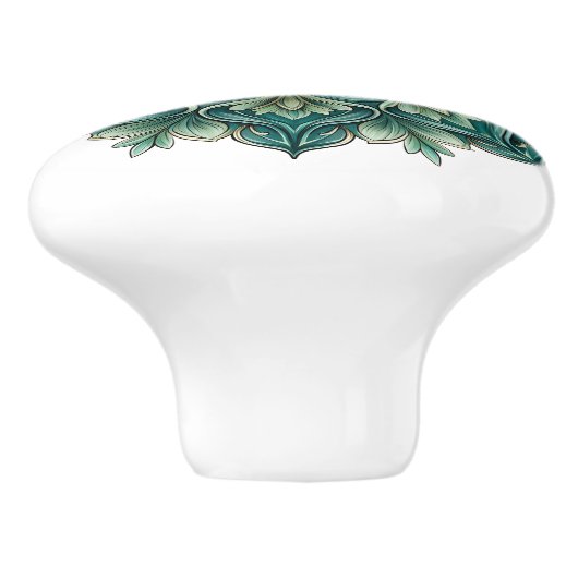 アールヌーボーグリーンメダリオン セラミックノブ (側面)