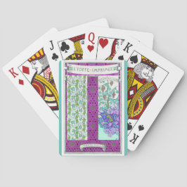 アールヌーボーグレープフィンフローラヴィンテージティール（緑がかった色）パープル トランプ